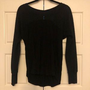 Black top with sheer shoulders